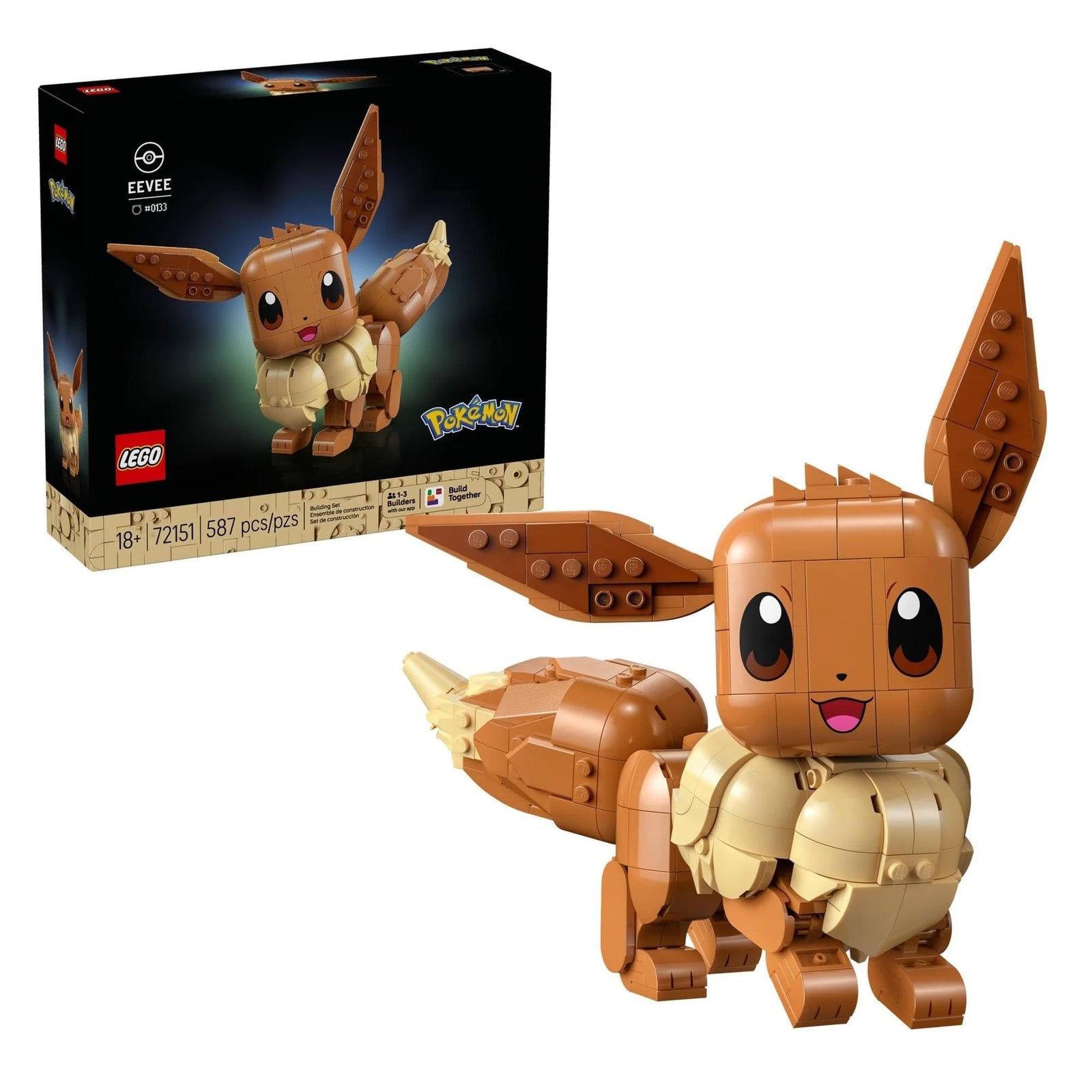 LEGO Pokémon Eevee 72151 - 587-piece building set, 18+ build that stands over 7.5 inches - view 1