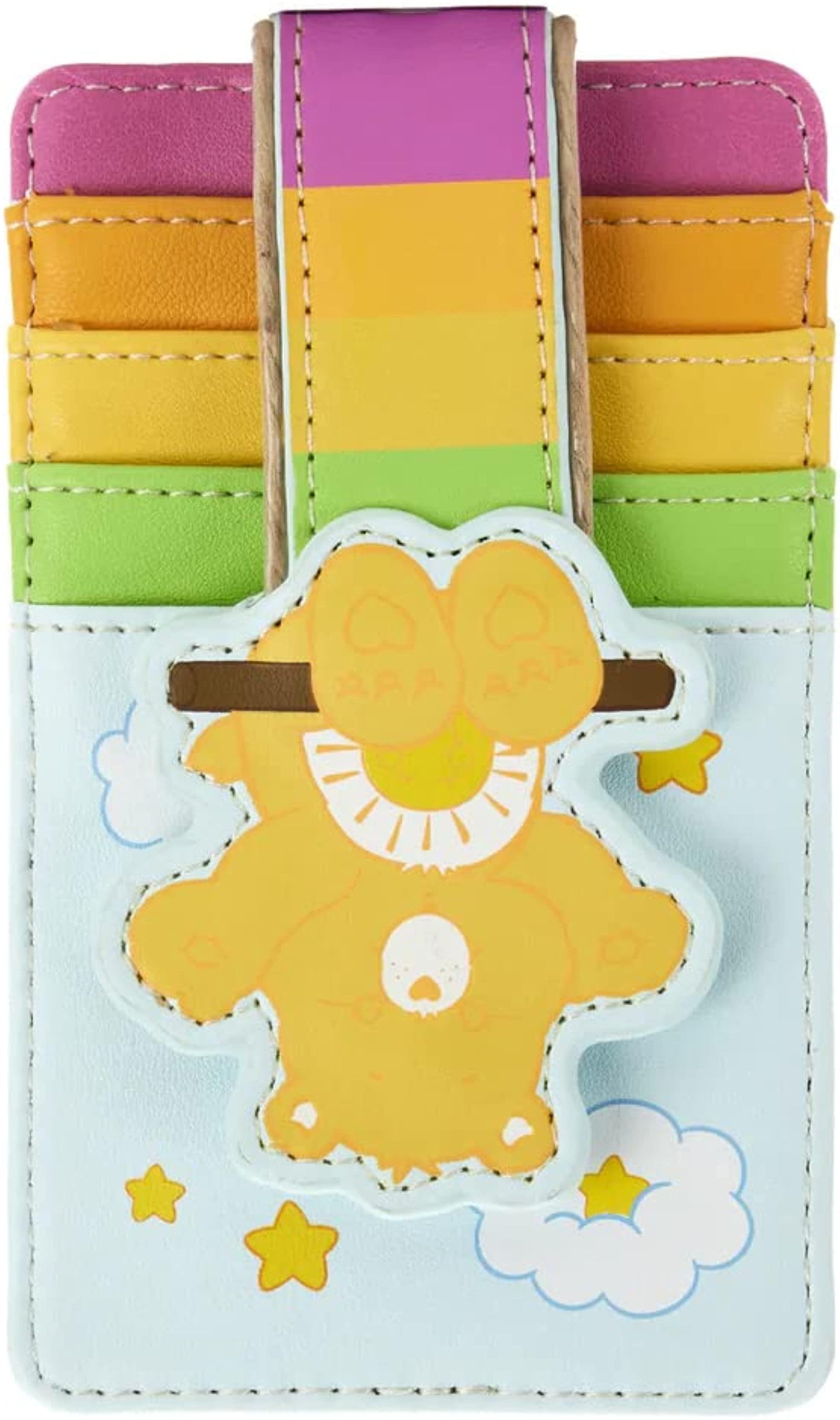 Loungefly Care Bears Funshine Bear Rainbow Swing Card Holder - faux leather wallet with four card slots, 3 x 5 inches - view 1