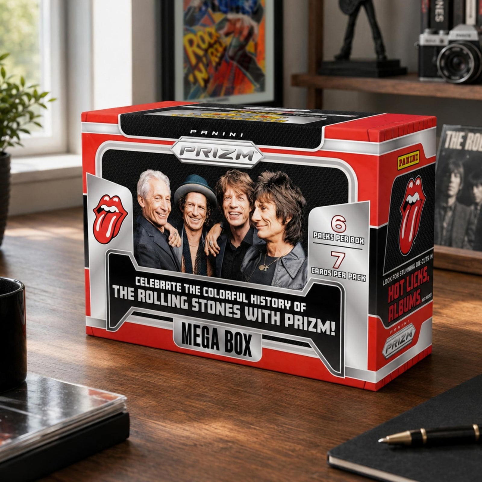 Panini 2024 Prizm The Rolling Stones Mega Box - sealed music trading cards, 6 packs of 7 cards - view 2