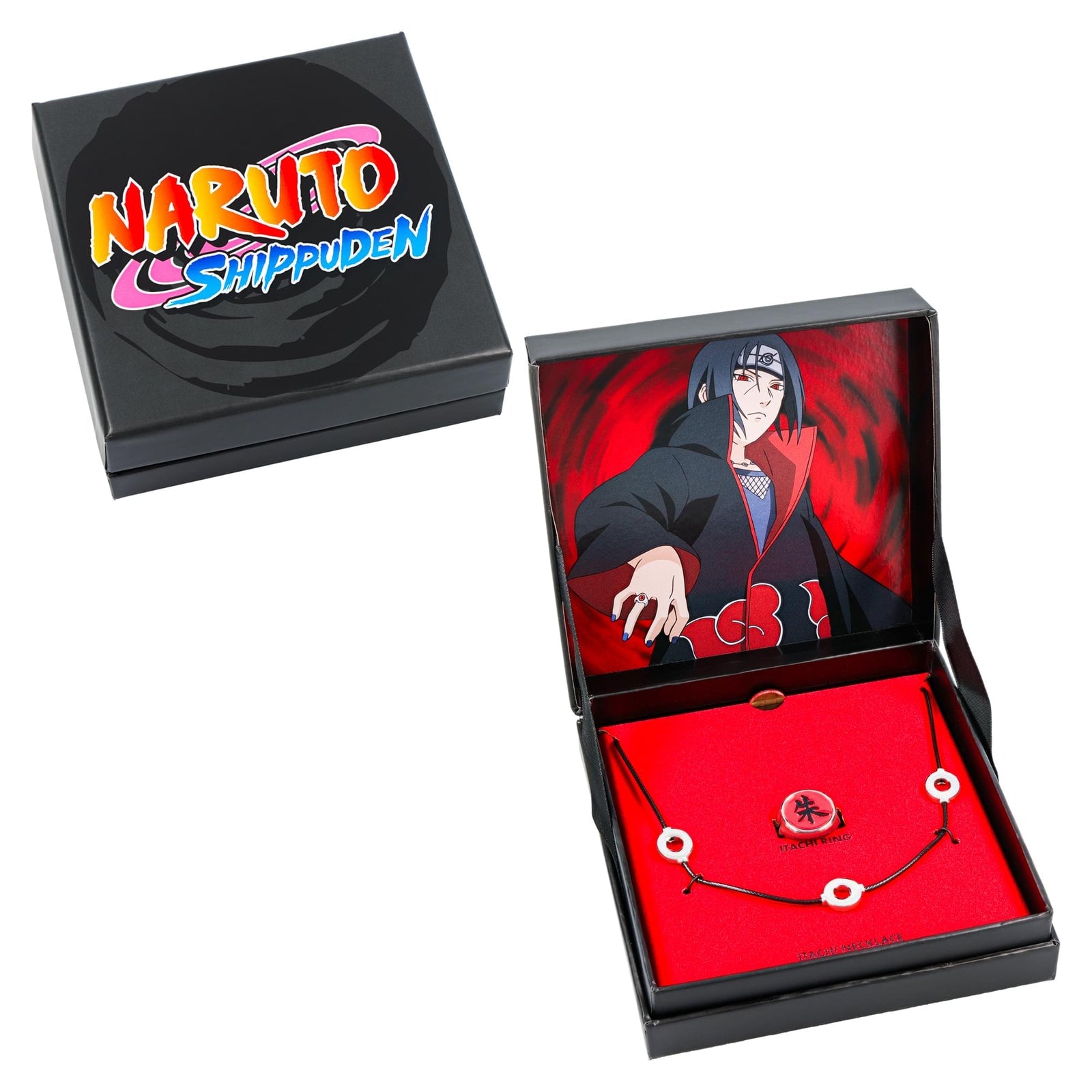 SalesOne Naruto Shippuden Itachi Uchiha Necklace and Ring Set - licensed replica jewelry box set, adjustable ring sizes 9 to 13 - view 2
