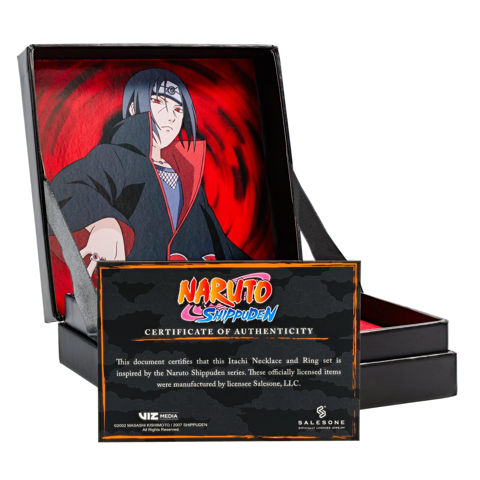SalesOne Naruto Shippuden Itachi Uchiha Necklace and Ring Set - licensed replica jewelry box set, adjustable ring sizes 9 to 13 - view 3