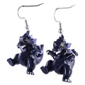 SalesOne Godzilla Chibi Dangle Earrings - sculpted resin drop earrings, 2.7 cm charms on stainless steel hooks - view 1