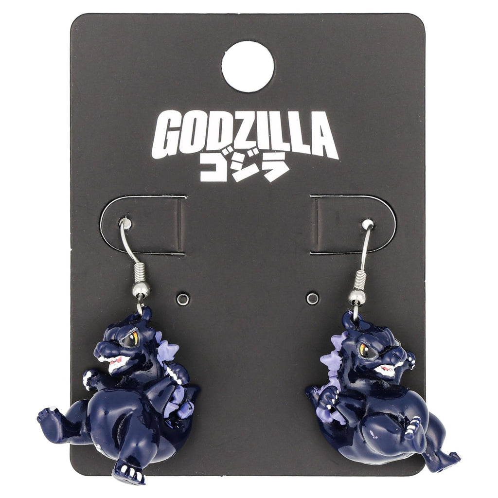 SalesOne Godzilla Chibi Dangle Earrings - sculpted resin drop earrings, 2.7 cm charms on stainless steel hooks - view 2