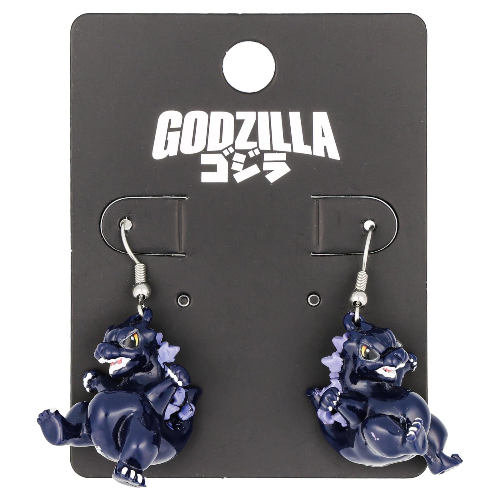 SalesOne Godzilla Chibi Dangle Earrings - sculpted resin drop earrings, 2.7 cm charms on stainless steel hooks - view 2