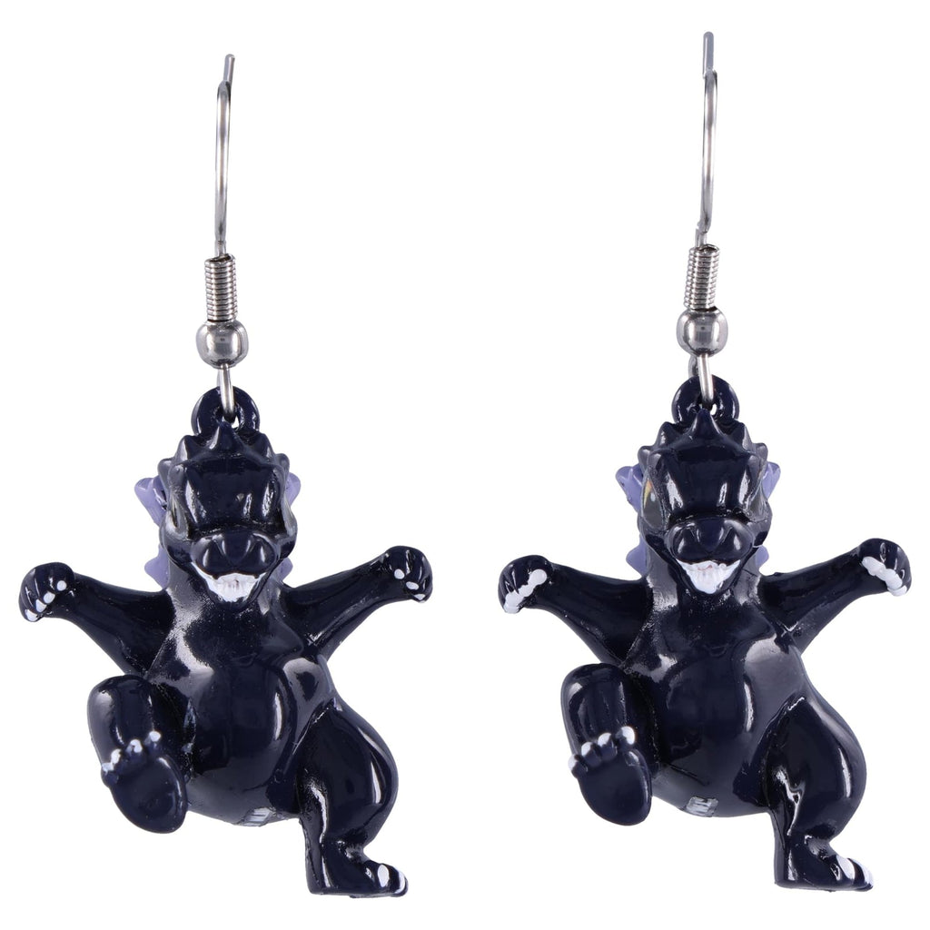 SalesOne Godzilla Chibi Dangle Earrings - sculpted resin drop earrings, 2.7 cm charms on stainless steel hooks - view 3
