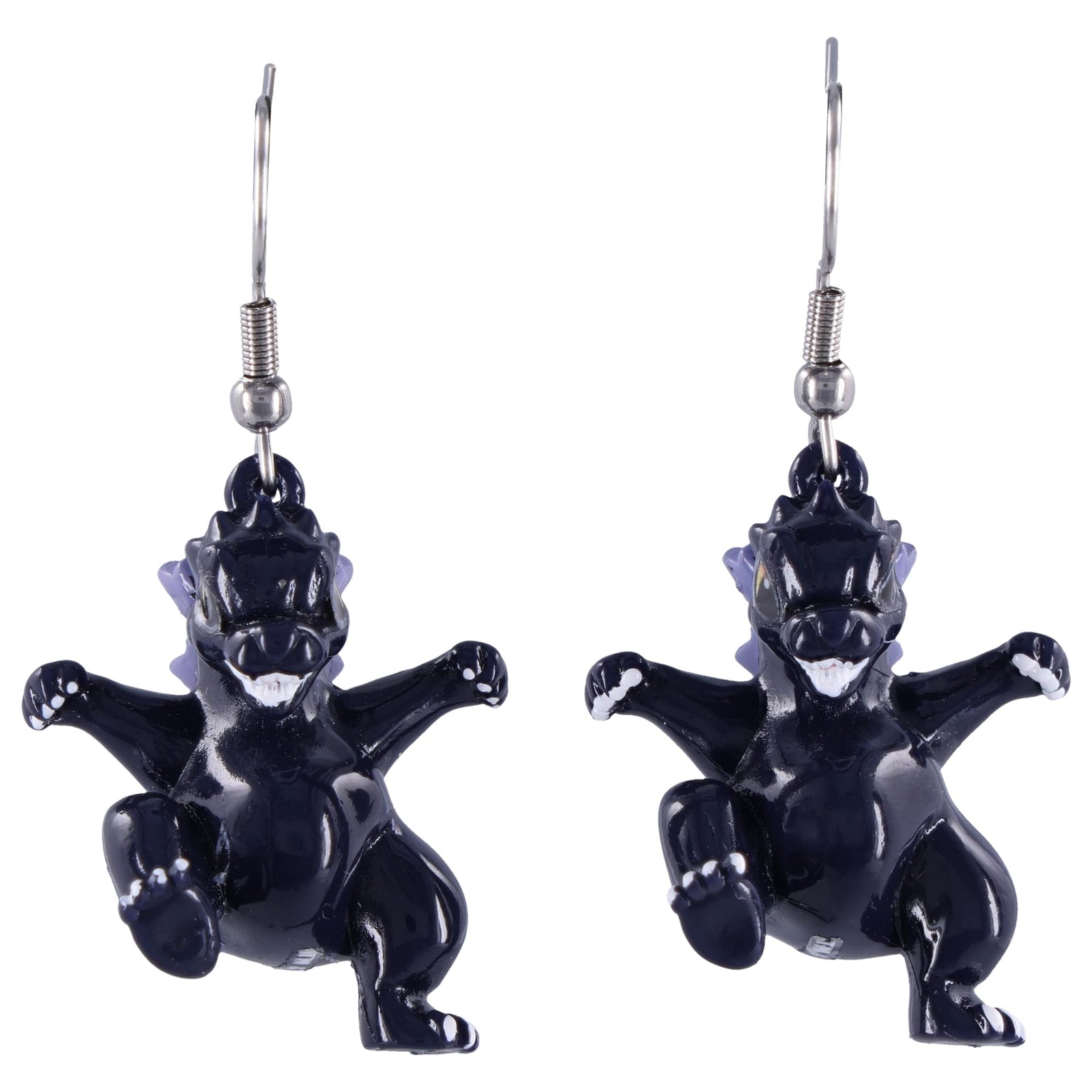 SalesOne Godzilla Chibi Dangle Earrings - sculpted resin drop earrings, 2.7 cm charms on stainless steel hooks - view 3
