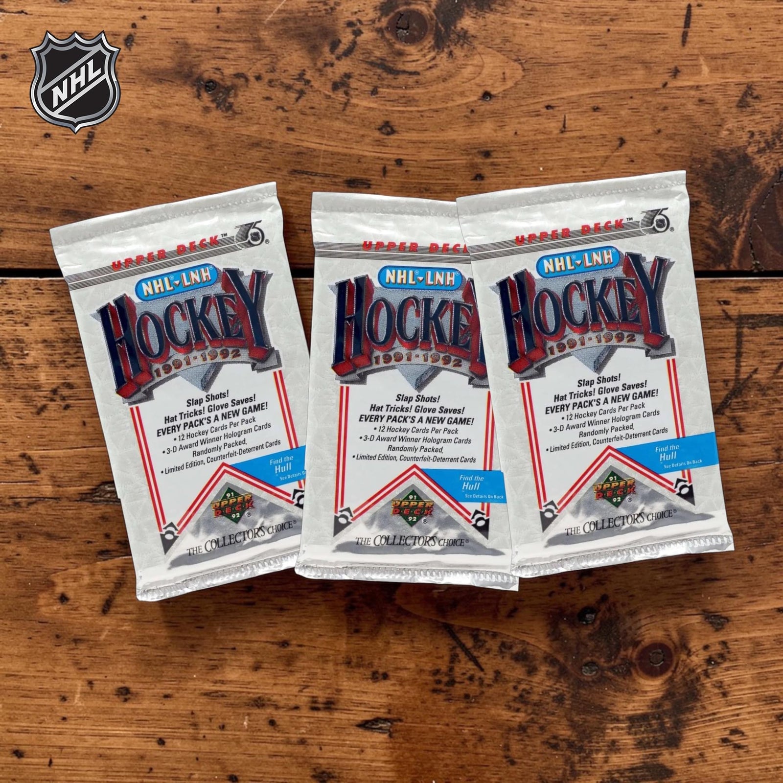 Upper Deck 1991-92 NHL Hockey English Low Series Wax Box - sealed hockey cards, 36 packs of 12 - view 3